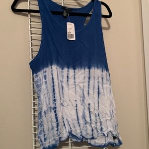 Forever 21 Blue/white tie dye tank - size small - NWT